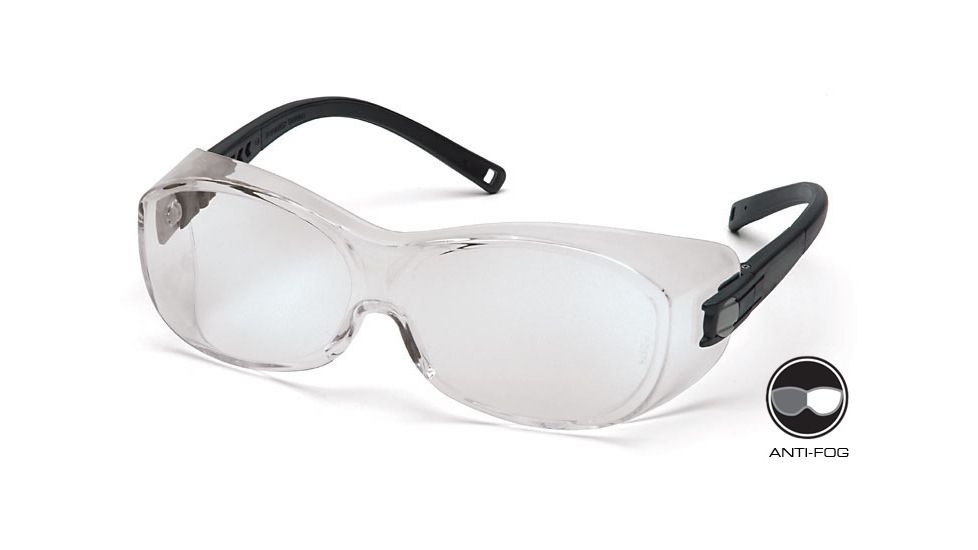 Pyramex OTS Safety Glasses - Clear Anti-Fog Lens, Black Frame S3510STJ