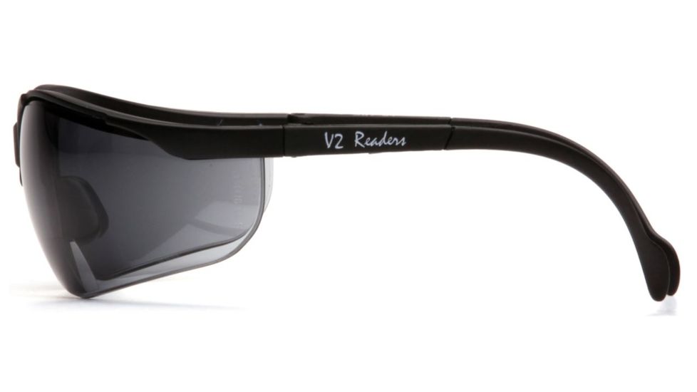 Pyramex V2 Readers Glasses - Gray + 2.5 Lens, Black Frame SB1820R25