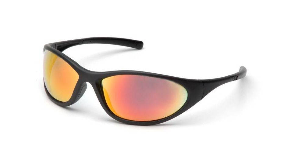 Pyramex Zone II Safety Glasses - Ice Orange Mirror Lens, Matte Black Frame SB3345E