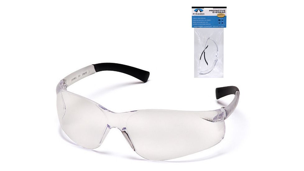 Pyramex Ztek Safety Glasses - Clear Lens, Clear Frame S2510S7