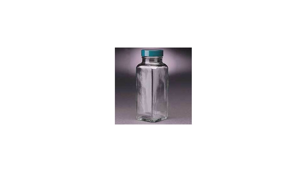 Qorpak French Square Bottles, Wide Mouth, Qorpak 7704D With 14B Rubber-Lined Black Phenolic Cap*