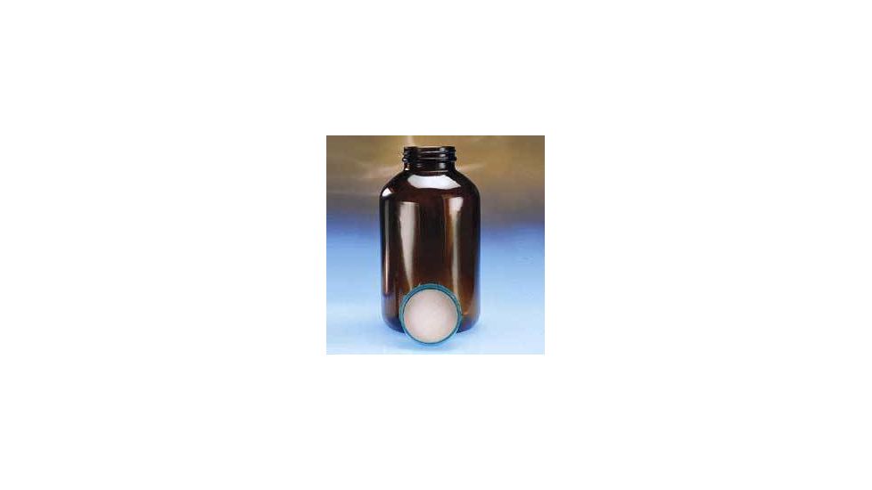 Qorpak Wide-Mouth Bottles, Amber Glass, V I, with Caps, Qorpak 2P02QPVV With Pulp/Vinyl-Lined Black Phenolic Caps