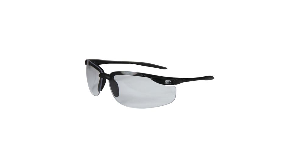 Radians M&amp;P MP103 Shooting Glasses Clear Lens Black Half Frame With Zippered Case