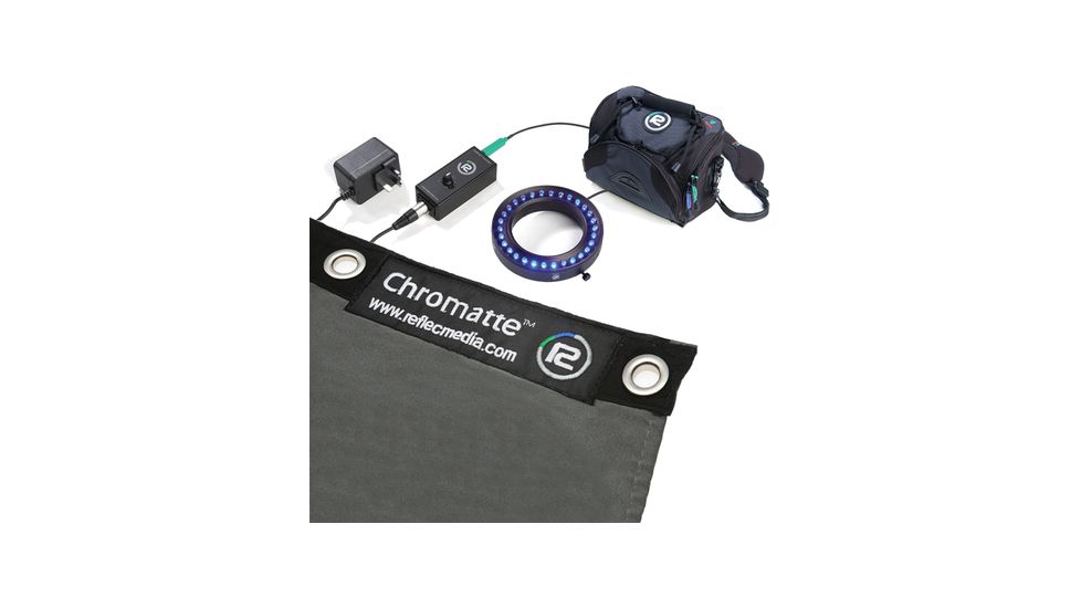 Reflecmedia 13ft 1inx9ft 8in Chromatte Curtain w/Med Blue LiteRing Kit RM-1122WMB