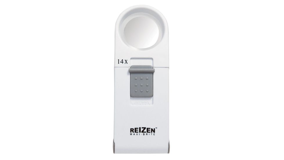 Reizen Maxi-Brite LED Handheld Magnifier Loupe - 14X, White R6975