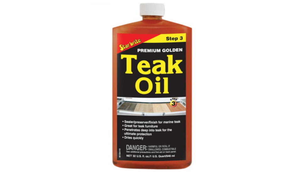 Star Brite Premium En Teak Oil Step 3 - 32 Oz, Gold, 32oz, 85132