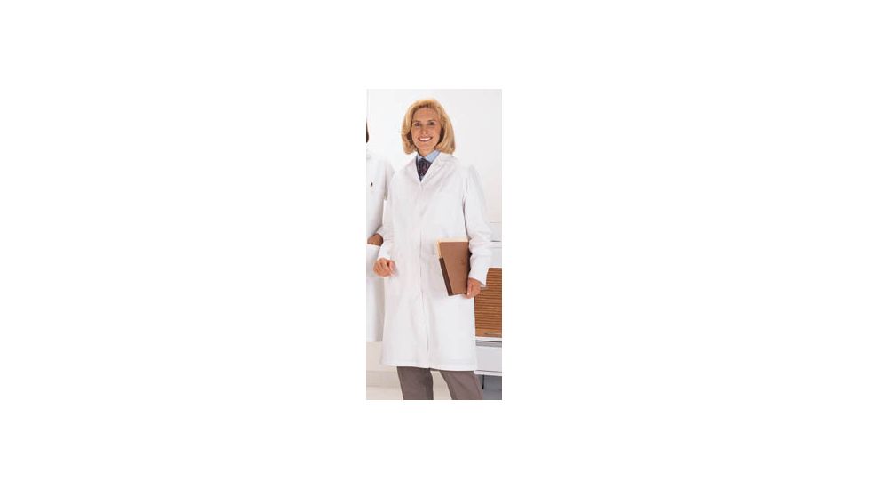 Superior Uniform Womens Polyester/Combed Cotton Poplin Lab Coats, WORKLON 438-XL Labcoat Lady Wh Poplin Xl