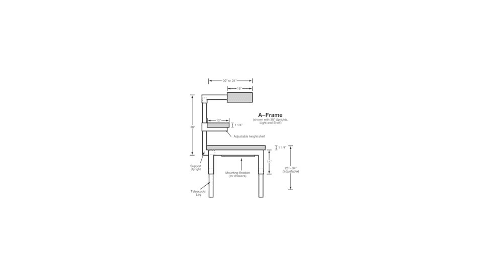Terra Universal Uprghts Ss F/LGHT/SHELF (36) 1525-68