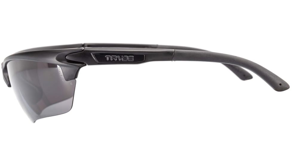 TRYBE Tactical Universal Fit Safety Glasses, Adjustable Wire Core Temples and Nose Piece, Gray Lens, Black, UFSG-GR