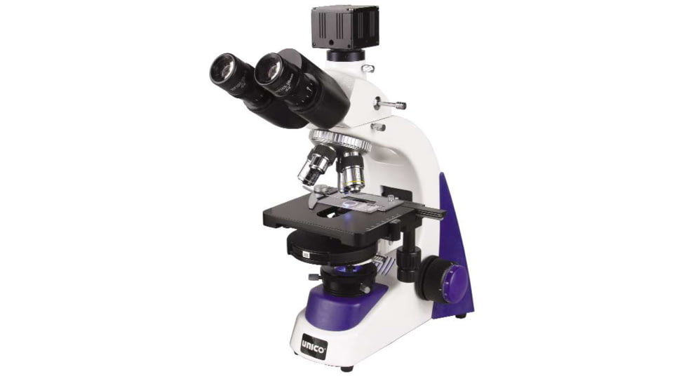 Unico G380PHT-LED Microscope Trinocular WF10X, EP, 4X Brightfield, 10X, 40X & 100X Semi-Plan Phase with Turret Condenser and LED Illumination G380PHT-LED