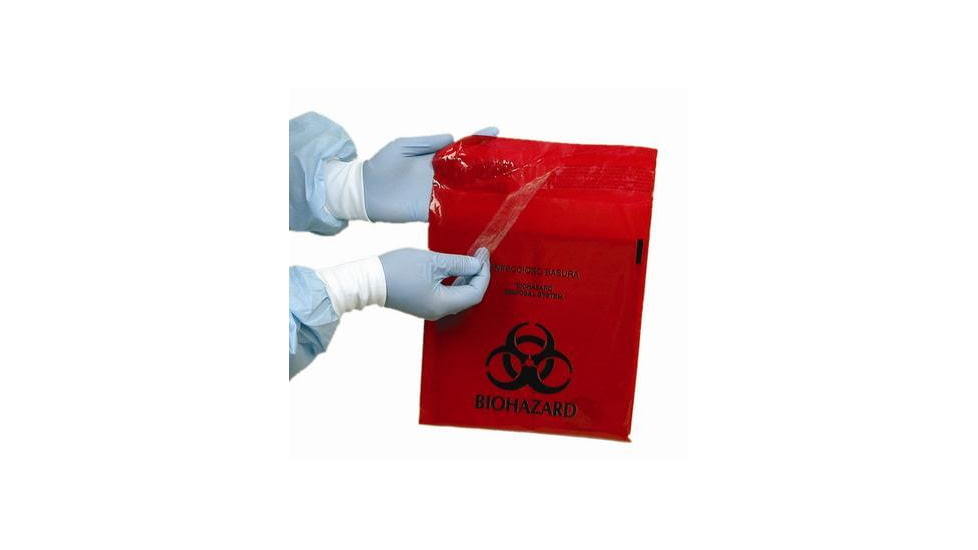 Unimed-Midwest Bag Red STICK-ON 12X14 PK100 CTRB042214