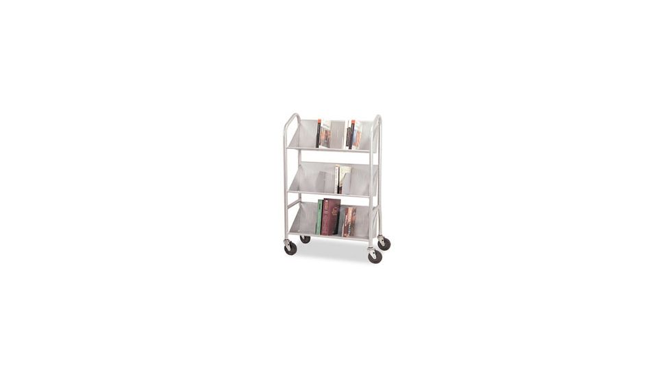 United Stationers Cart 3 Shelf Sloped Slv BDY54143, Unit EA