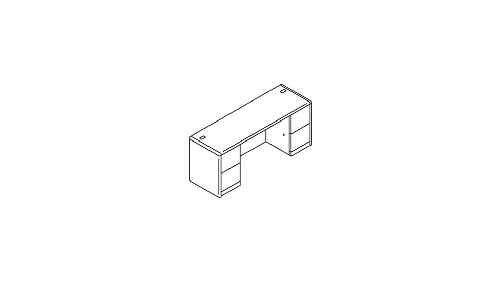 United Stationers Credenza Kneespace Hcy HON10741JJ, Unit EA