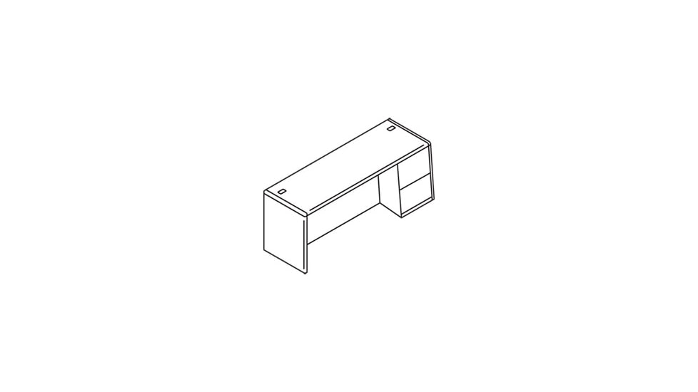 United Stationers Credenza Left Ped My HON10708LNN, Unit EA