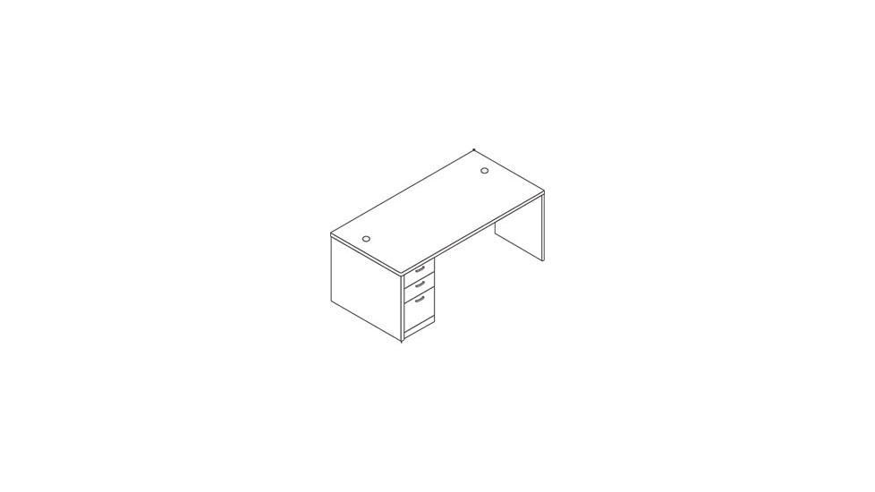 United Stationers Desk Rt Pedest W/lam My HON11887RNN, Unit EA