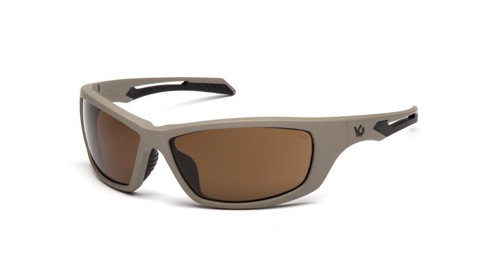 Venture Gear Tactical Howitzer Safety Glasses w/Bronze Anti-Fog Lens, Tan, Universal VGST1318T