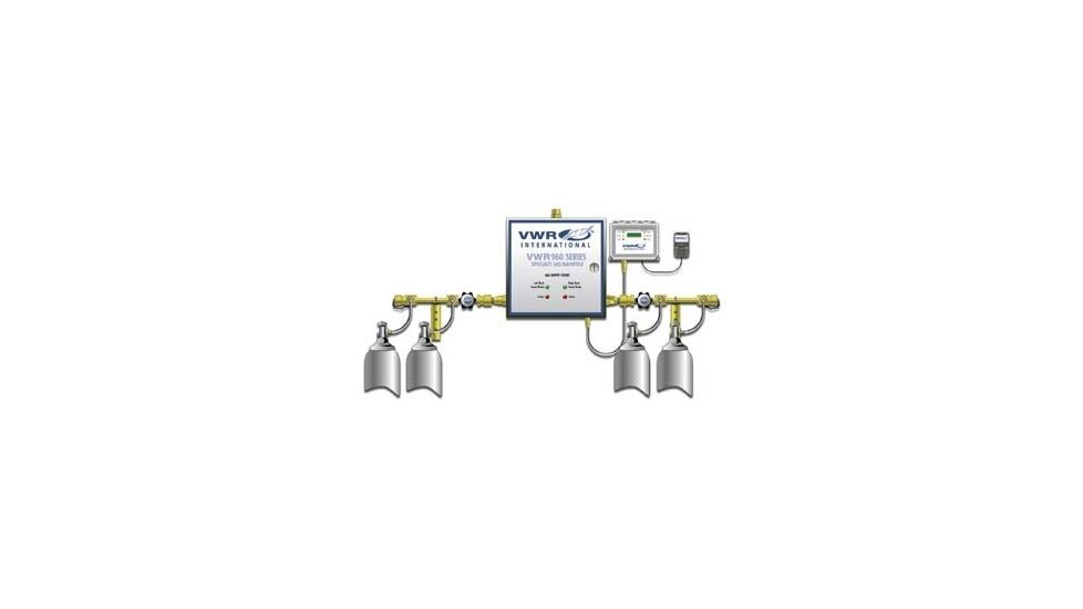 VWR Fully Automatic Switchover Manifolds for Noncorrosive Gases 4702658 With One Cylinder On Each Side