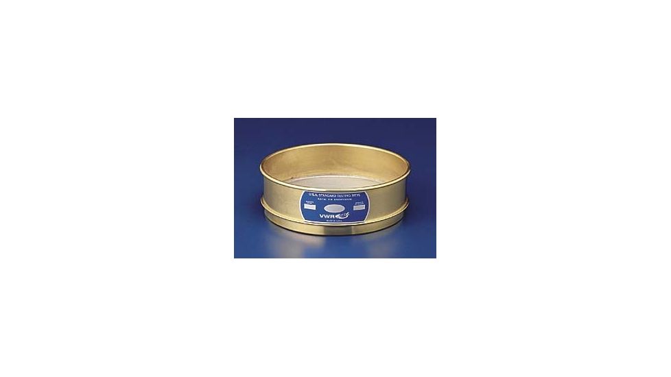 VWR Testing Sieves, 12 Brass Frame, Stainless Steel Wire Cloth 70BS12F Full Height
