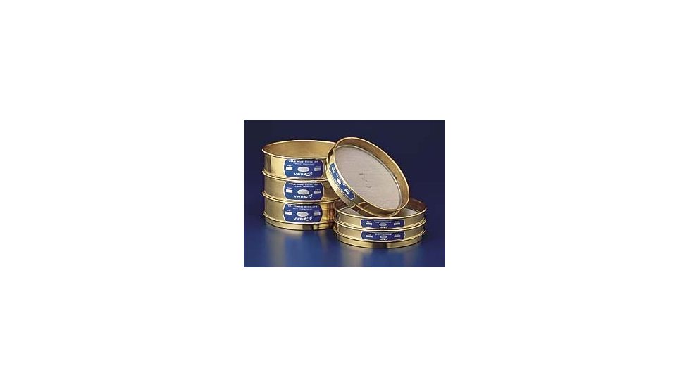 VWR Testing Sieves, Each, 8 Brass Frame, Stainless Steel Wire Cloth Half Height, 170BS8H