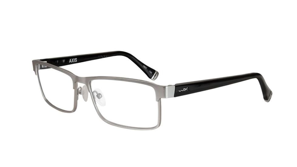 Wiley X Axis Safety Glasses, Matte Silver/ Gloss Black Frame, No Polarized Lens WSAXI03