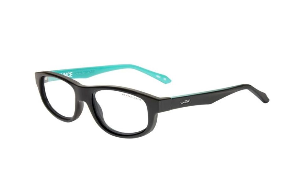 Wiley X Bounce Safety Glasses, Black/ Atlantis Blue Frame, No Polarized Lens YFBNC02