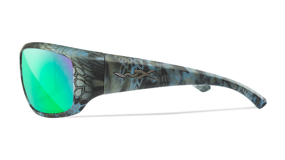 Wiley X WX Omega Sunglasses, Kryptek Neptune Frame, Captivate Pol Green Mirror Lenses, ACOME13