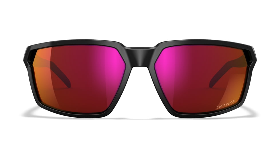Wiley X WX Sierra Sunglasses, Gloss Black Frame, Sierra Captivate Red Mirror Lens, AC6SRA06