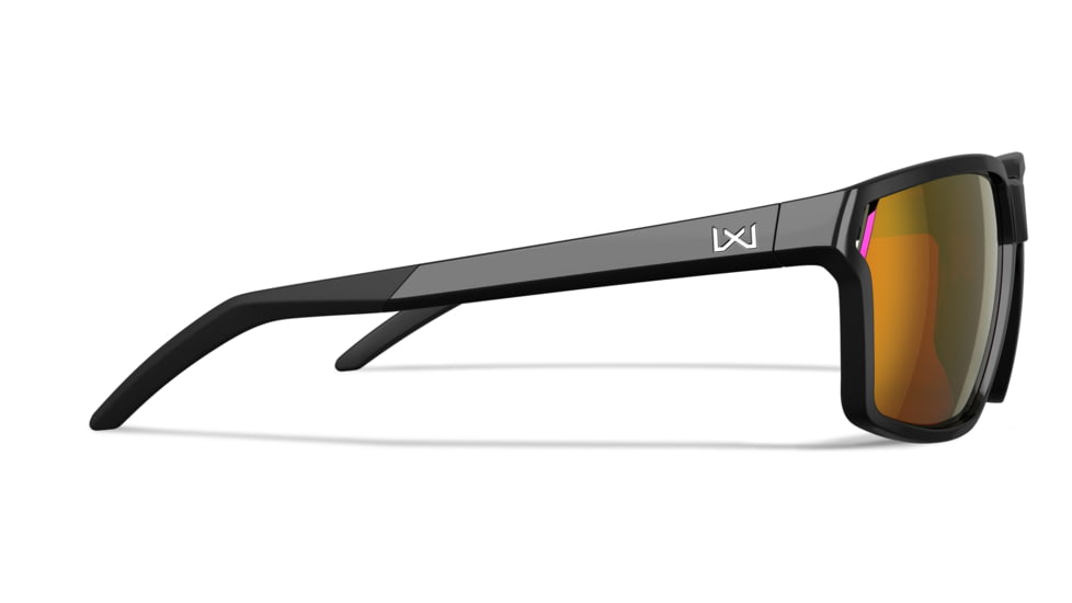 Wiley X WX Sierra Sunglasses, Gloss Black Frame, Sierra Captivate Red Mirror Lens, AC6SRA06