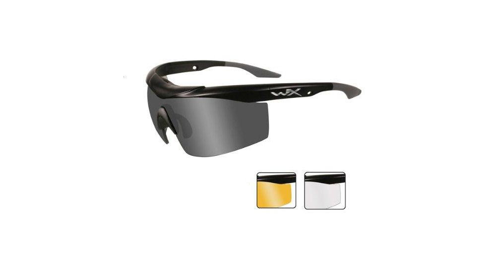 Wiley X WX Talon Sunglasses, Matte Black Frame, Smoke/Clear/Light Rust Lenses CHTAL2