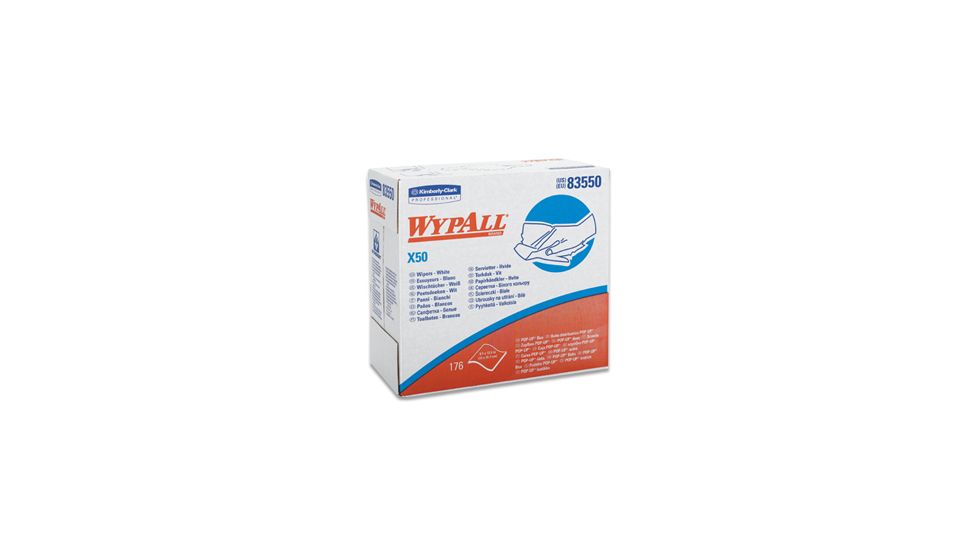 Wypall X50 Wipers, 1/4 Fold, White, 10in. x 12.5in. / 25.4cm x 31.8cm 35025