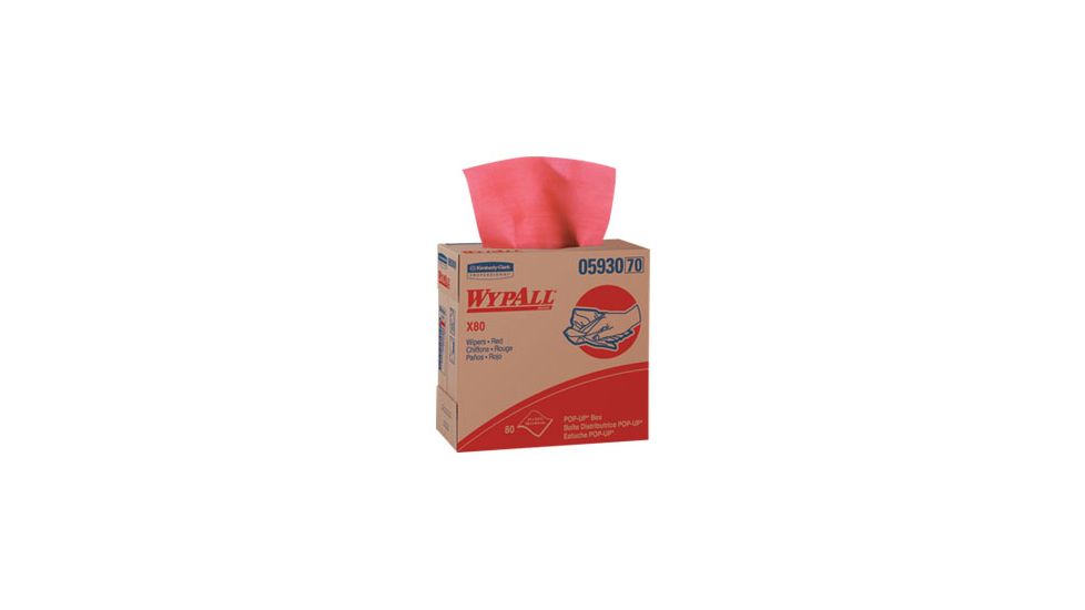Wypall X80 Towels, Jumbo Roll, Red, 12.5in.x13.4in. 41055